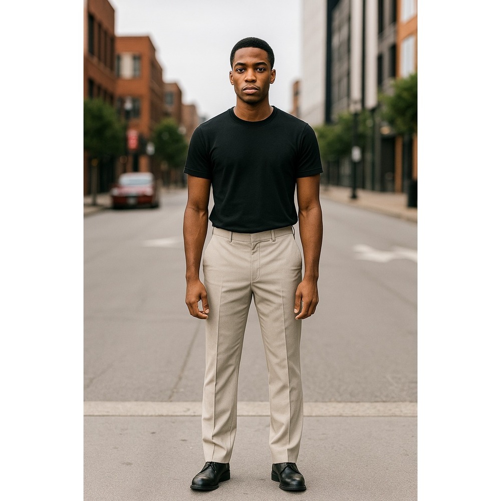 Theory Men's Modern Slim Fit Dress Pants – Size 34 | Tailored Beige Trousers